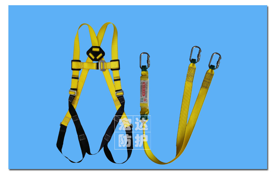 单挂点全身式双环形钩安全带（黄、黑）